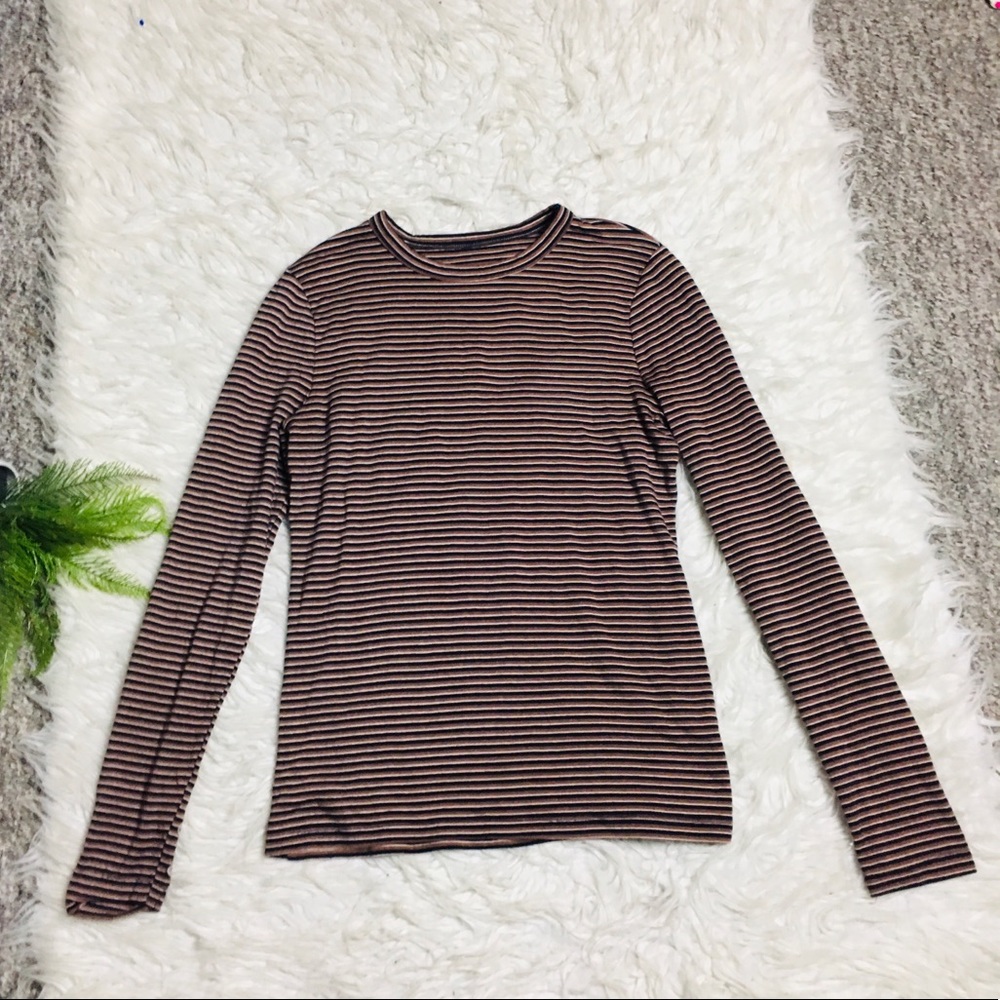 A New Day Stripes Long Sleeve Tee Top Size Medium - Picture 6 of 9